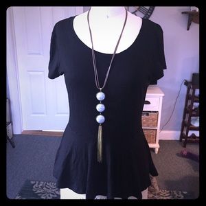 Black H&M Peplum T-Shirt